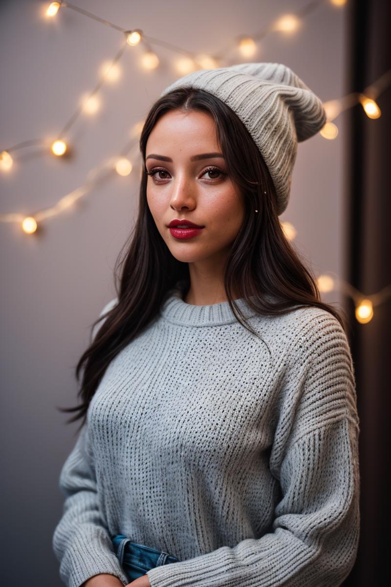 [number]-1061304967-photo of (EPTr1pt1D1mr1_0.99), closeup portrait, perfect hair, (modern photo, Cable knit slouchy hat), 24mm, (analog, cinematic,.png